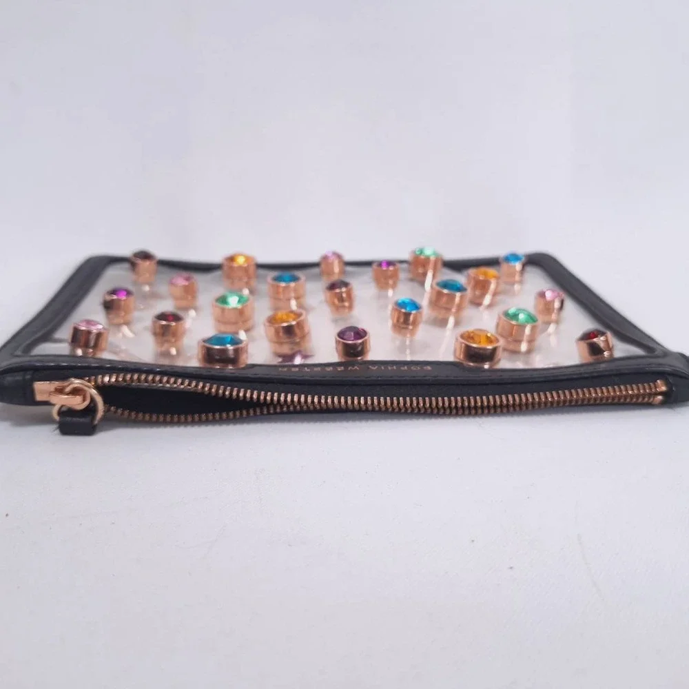 Sophia Webster Clear Pouch Colorful Gem Wristlet Bag‎ Clutch no Strap